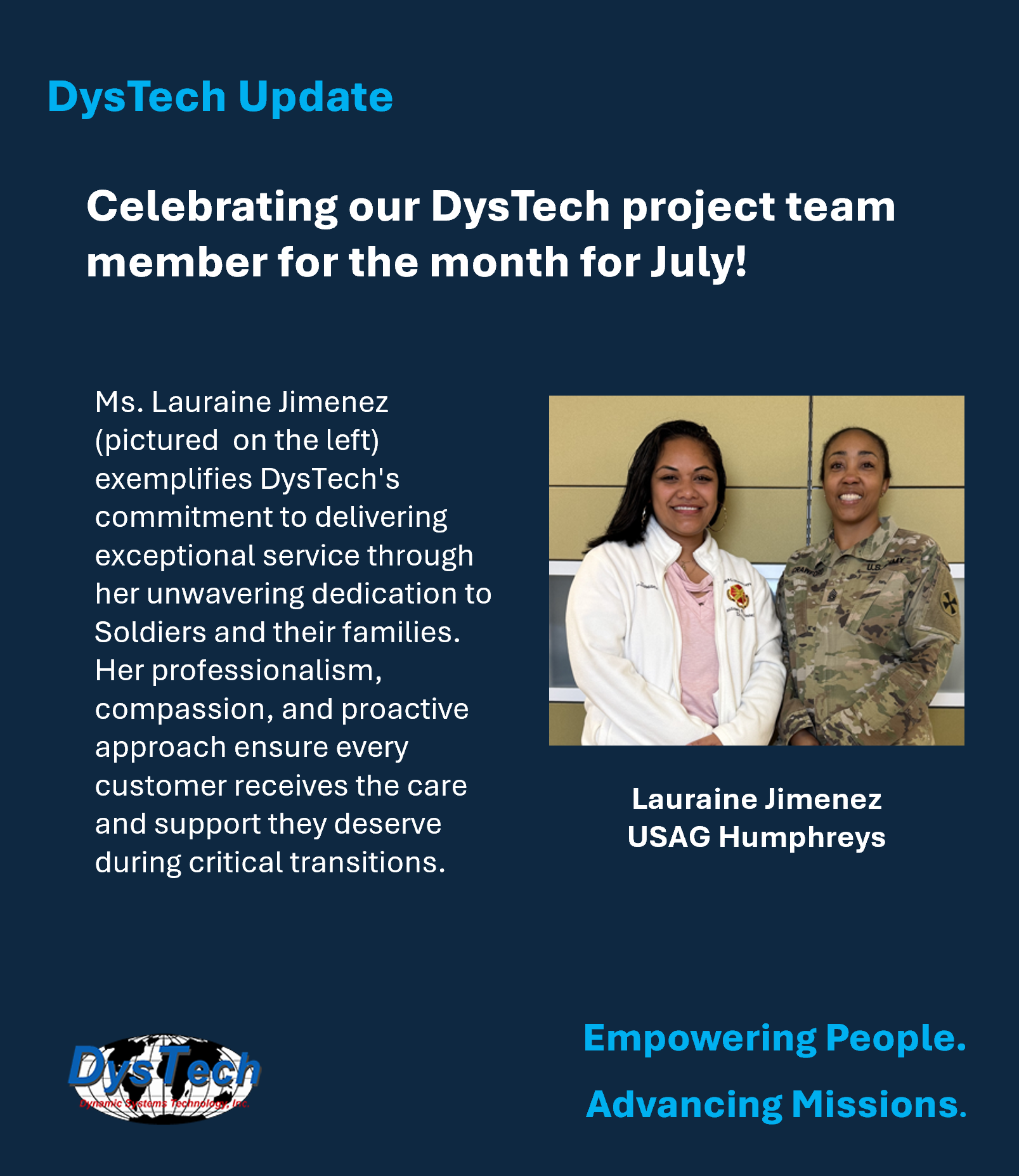 Recognizing Ms. Lauraine Jimenez as Project Team Member of the Month for July