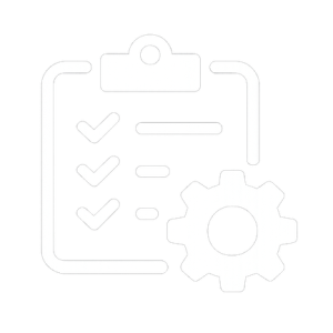 Clipboard and gear icon illustration Clipboard and gear icon illustration