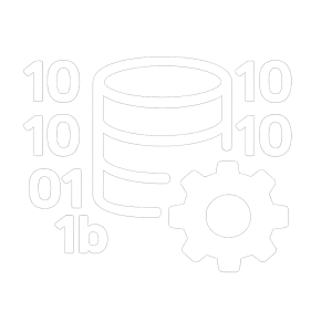 Data management icon with binary code Data management icon with binary code