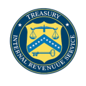 IRS emblem with Scales of Justice