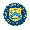 IRS emblem with Scales of Justice
