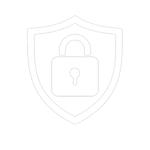 White shield with padlock icon White shield with padlock icon